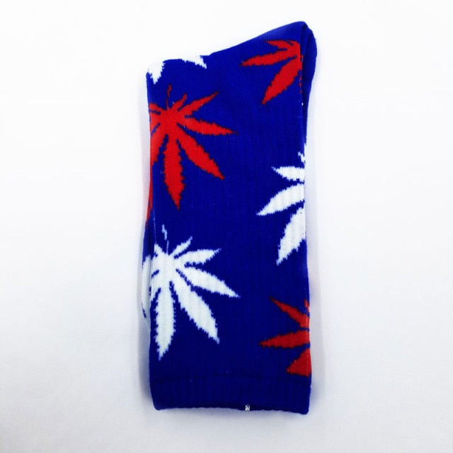 Comfortable cotton Marijuana Leaf Casual long Crew Sock