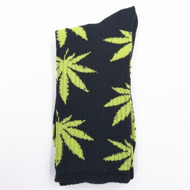 Comfortable cotton Marijuana Leaf Casual long Crew Sock