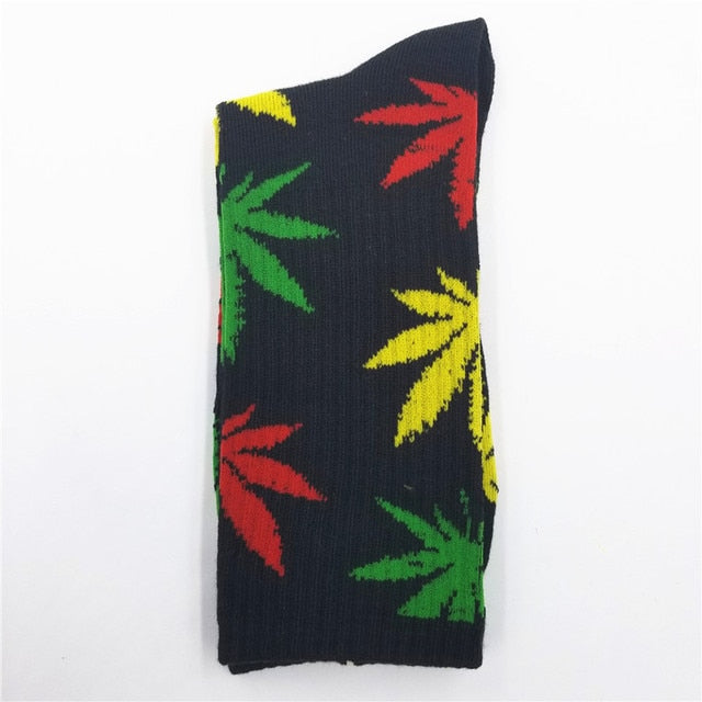 Comfortable cotton Marijuana Leaf Casual long Crew Sock