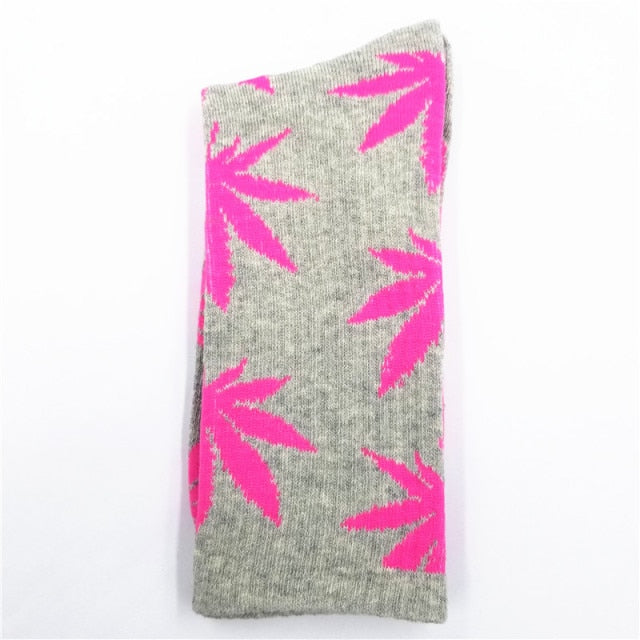 Comfortable cotton Marijuana Leaf Casual long Crew Sock