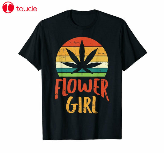 Flower Girl Retro Black T-Shirt