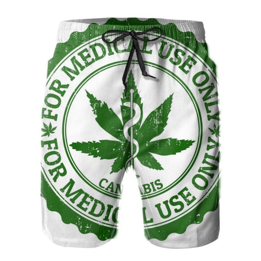 Men's quick-drying swimwear Marijuana Stamp