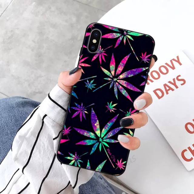 marijuana Silicone Black Phone Case