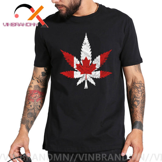 Canadian Flag Marijuana Leaf T-shirt