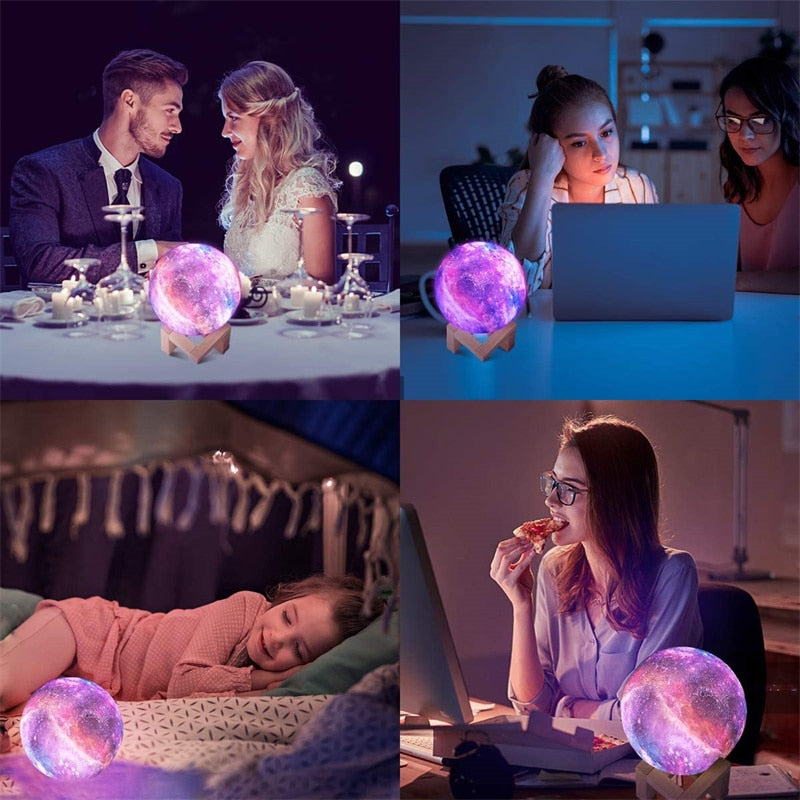 Moon Lamp Night Light Galaxy Lamp 16 Colors LED with Remote Control