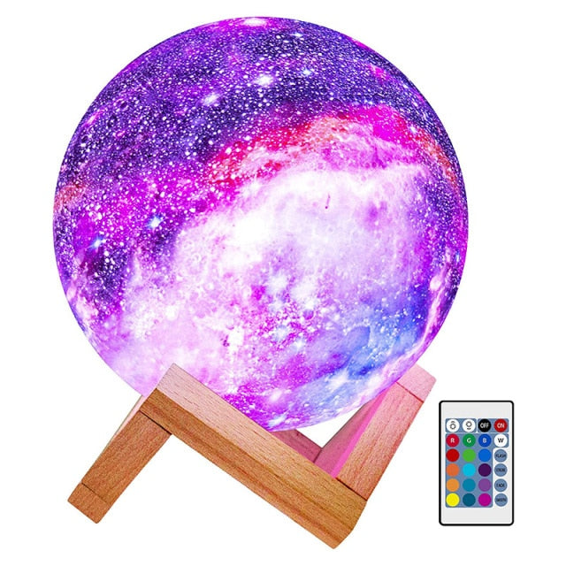 Moon Lamp Night Light Galaxy Lamp 16 Colors LED with Remote Control